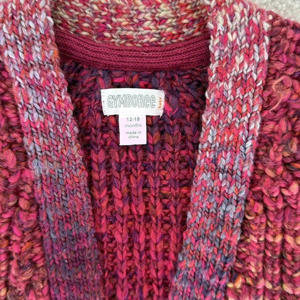 Gymboree Red, Pink & Purple Open-Knit Sweater